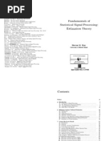 Fundamentals of Statistical Signal Processing, Volume I Estimation Theory by Steven M.kay | PDF | Signal Processing | Estimator Fundamentals of Statistical Signal Processing, Volume I Estimation Theory by Steven M.kay | PDF | Signal Processing | Estimator