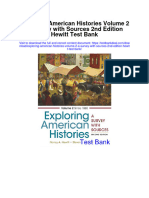 Exploring American Histories Volume 2 A Survey With Sources 2Nd Edition Hewitt Test Bank Full Chapter PDF