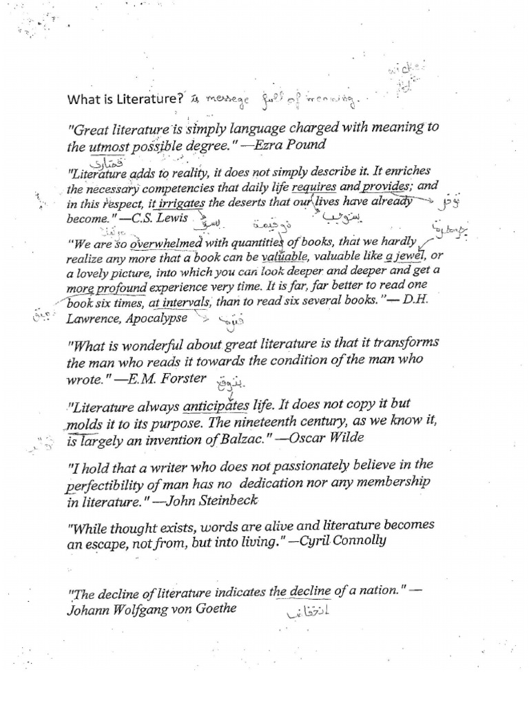 What is literature PDF