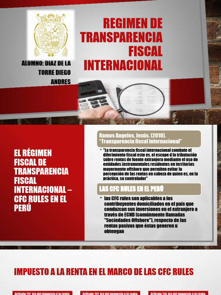 CFC Rules y Transparencia Fiscal en Perú | PDF | Finanzas y dinero