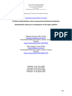 El Silencio Administrativo Como Consecuencia Del Derecho de Petición Administrative Silence As A Consequence of The Right To Petition