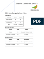 OSSC Junior Stenographer Topics Exam Pattern PDF