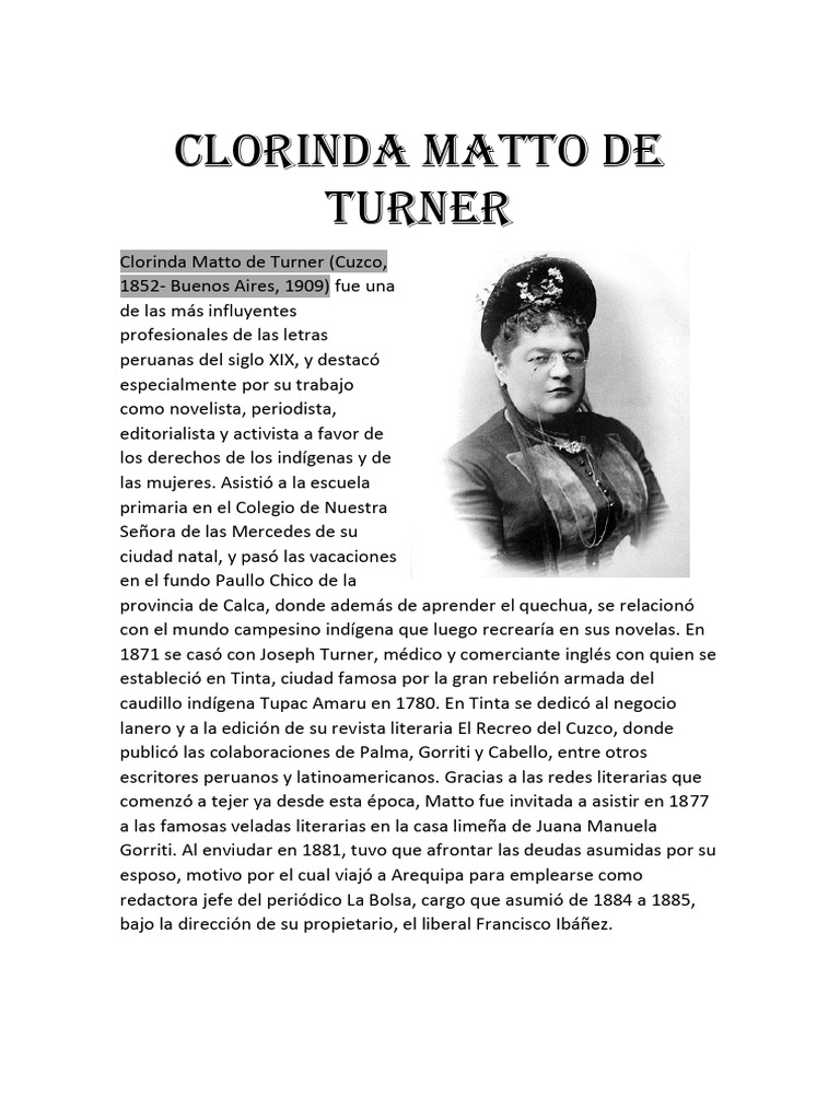 Clorinda Matto De Turner Pdf