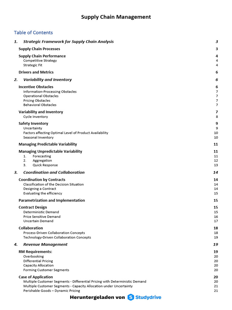 Summary | PDF | Supply Chain | Supply Chain Management