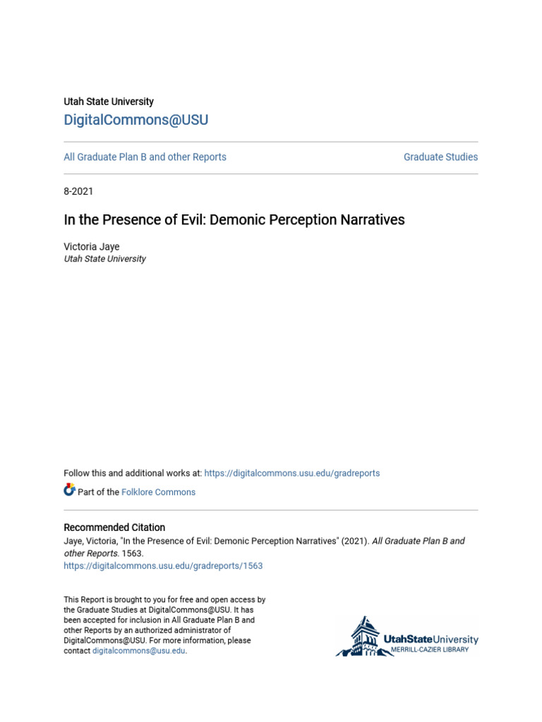 In The Presence of Evil - Demonic Perception Narratives | PDF | Demons ...