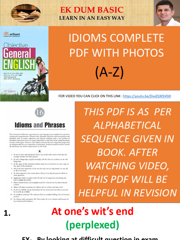 Understanding Common Idioms | PDF