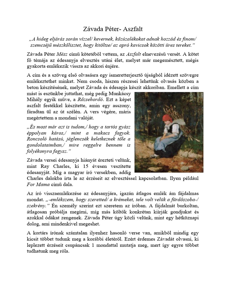 Závada Péter - Aszfalt | PDF