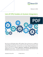 CPQ Vendors System Integrators 2