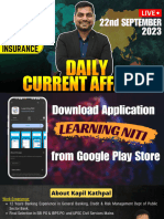 22nd September 2023 Current Affairs by Kapil KathpalBilingual