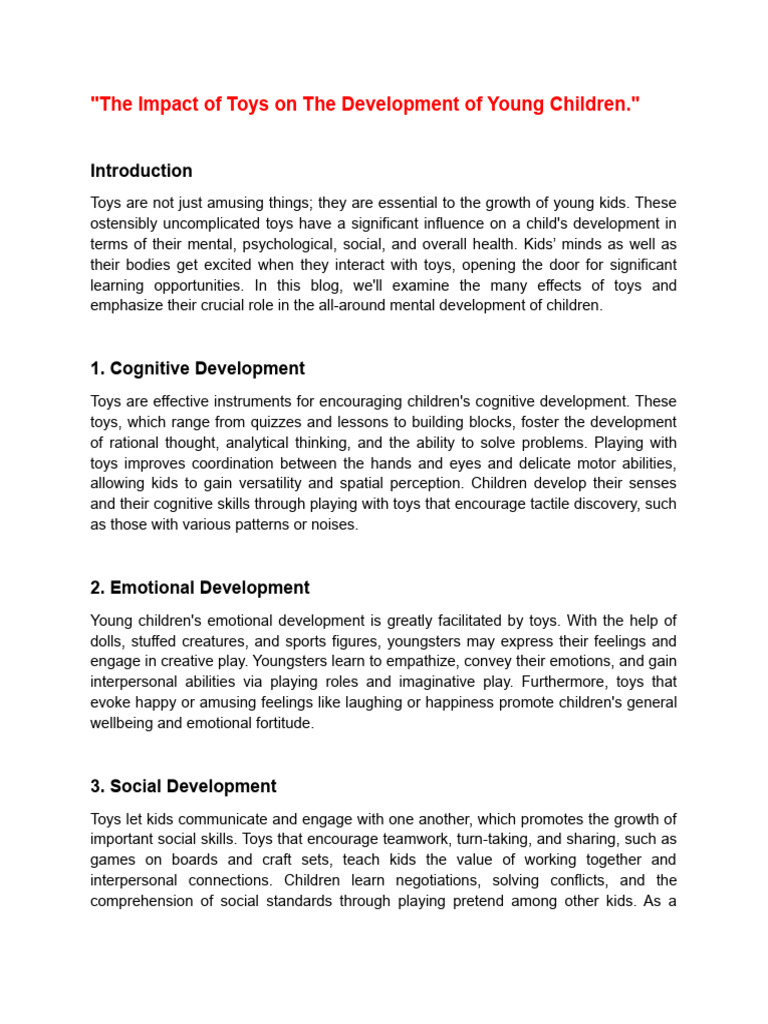 Impact of Toys | PDF | Toys | Child Development
