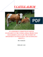 Dairy Cattle Album To Be Used