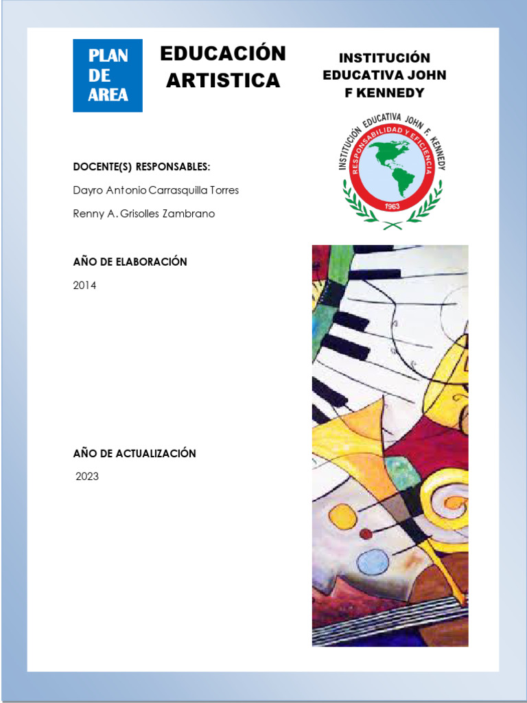 Plan de Artistica JFK | PDF | Aprendizaje | Educación en artes visuales