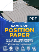 Sample of Position Paper For Mun