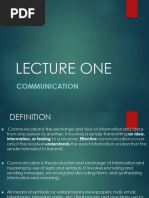 Lecture 1a. Communication