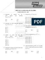 Tercera Práctica Calificada de Álgebra: Cursos Selectos - 2021