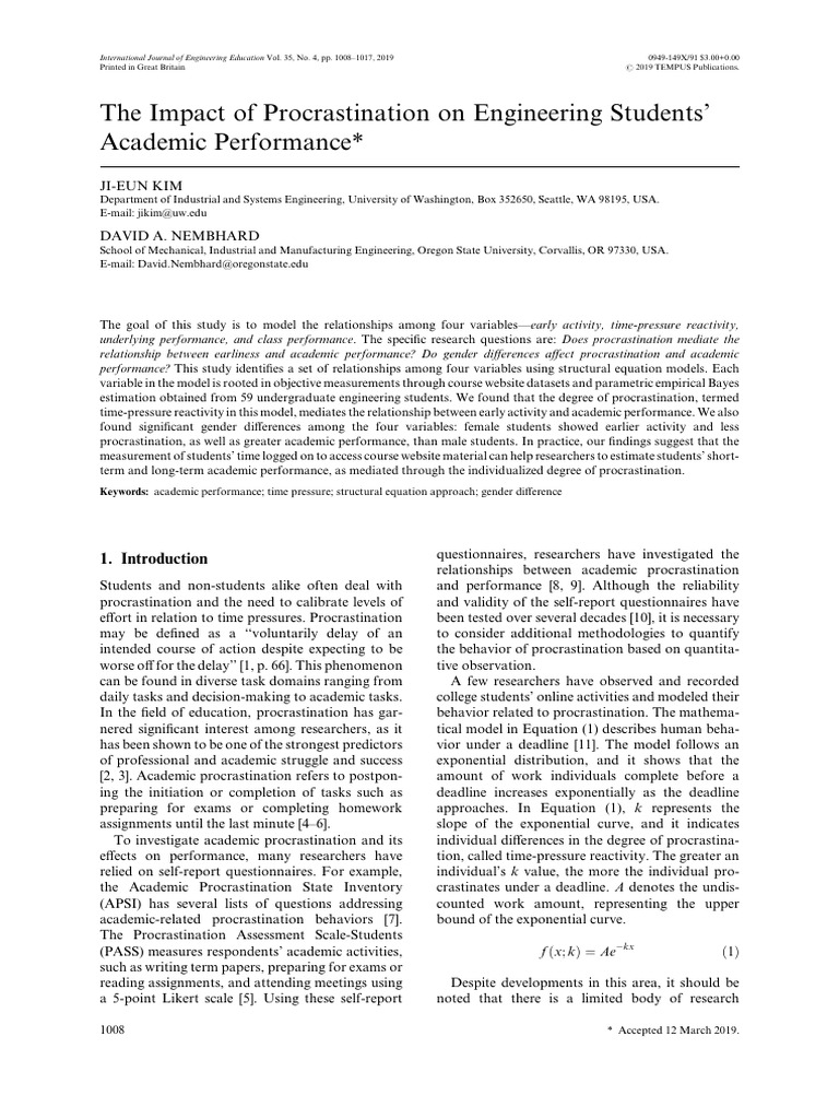 04 Ijee3774 | PDF | Procrastination | Professional Skills