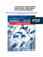 Business and Society Stakeholders Ethics Public Policy 15Th Edition Lawrence Solutions Manual Full Chapter PDF