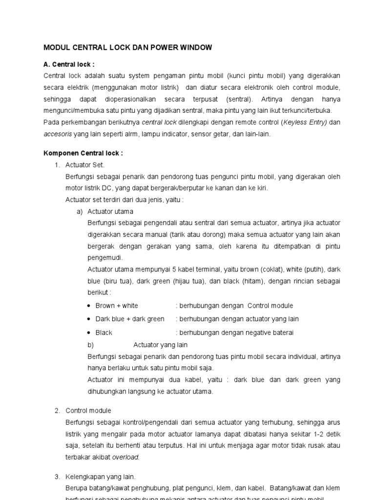 Modul Central Lock | PDF