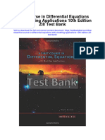 First Course in Differential Equations With Modeling Applications 10Th Edition Zill Test Bank Full Chapter PDF