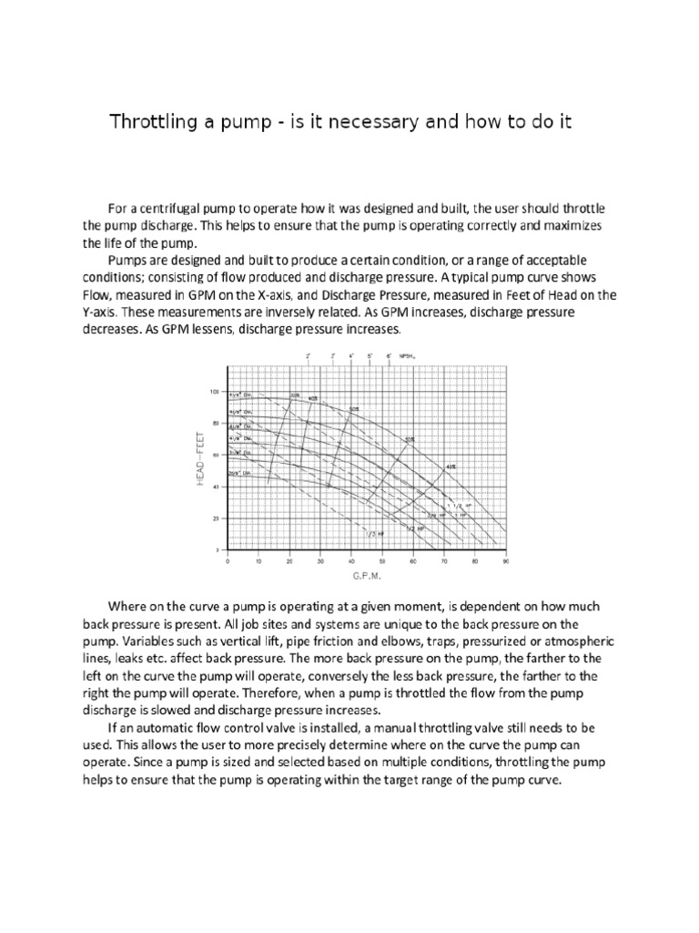 Throttling A Pump-Why and How To | PDF