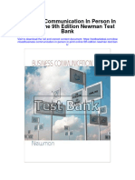 Business Communication in Person in Print Online 9Th Edition Newman Test Bank Full Chapter PDF