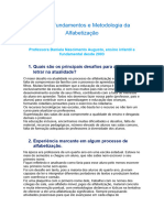 Prática Fundamentos e Metodologia Da Alfabetização