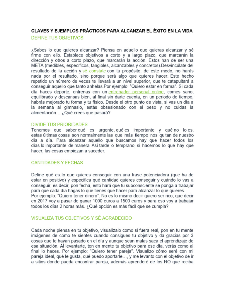 Claves para el Éxito Personal y Profesional | PDF | Relaciones ...