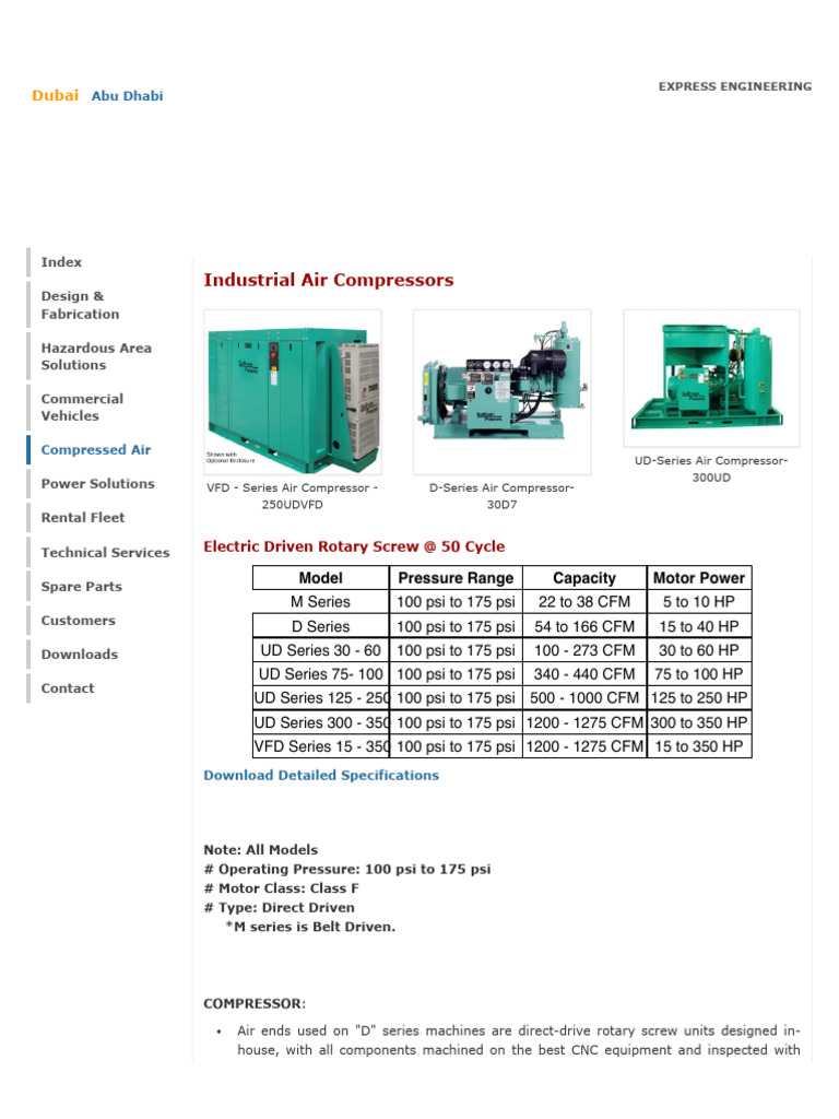 Sullivan Palatek Stationary Air Compressors - Exp | PDF