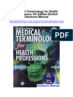 Medical Terminology For Health Professions 7Th Edition Ehrlich Solutions Manual Full Chapter PDF