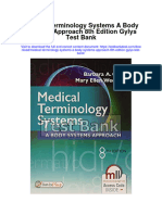 Medical Terminology Systems A Body Systems Approach 8Th Edition Gylys Test Bank Full Chapter PDF