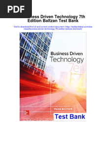 Business Driven Technology 7Th Edition Baltzan Test Bank Full Chapter PDF