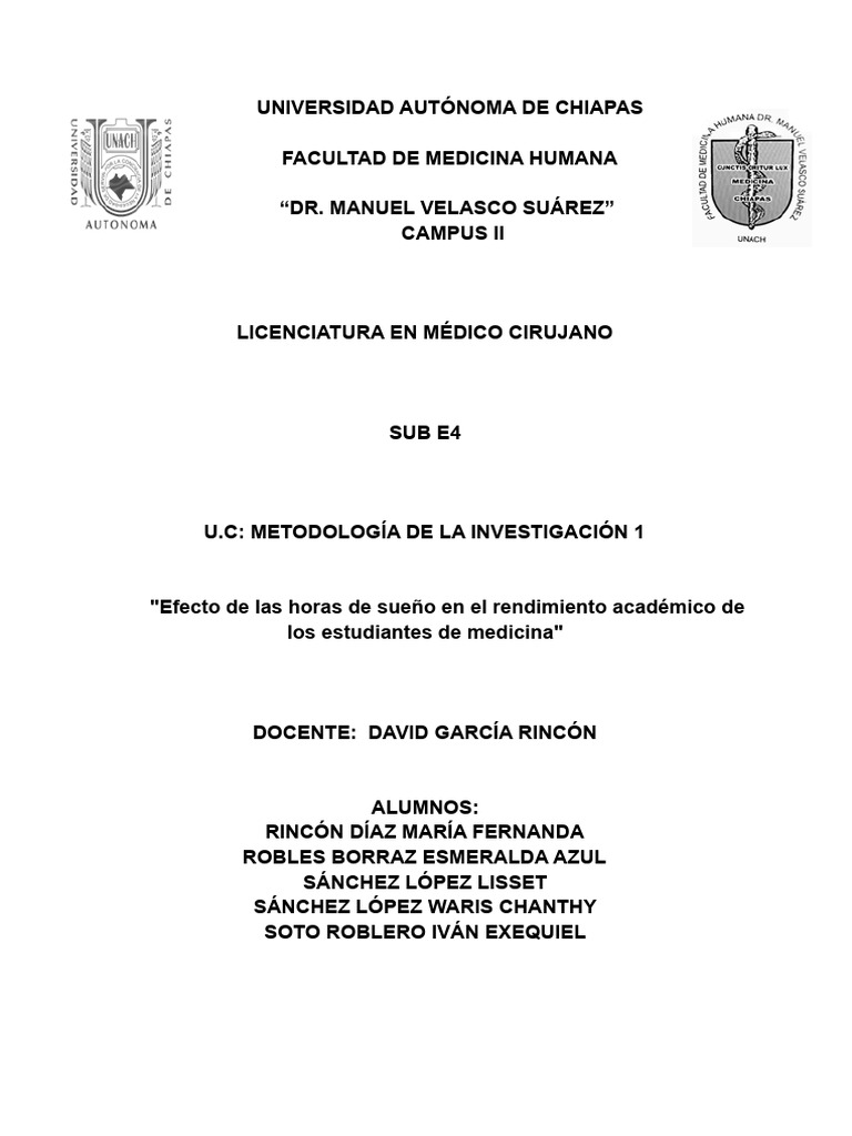 Efecto del Sueño en Estudiantes de Medicina | PDF | Dormir | Inteligencia