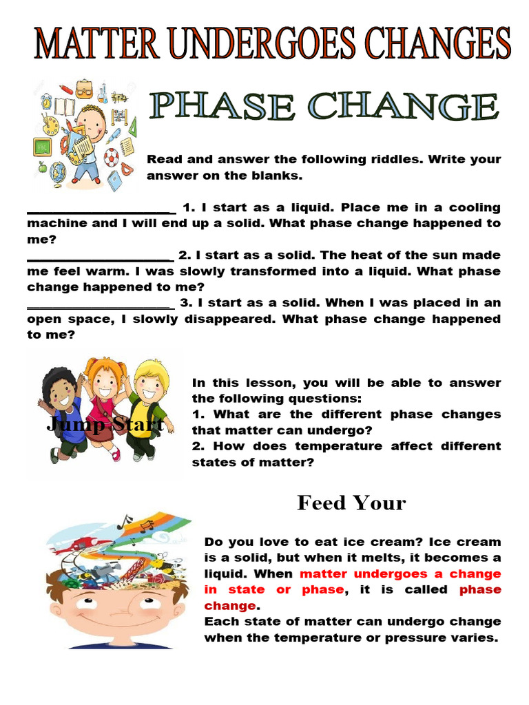 Phase Change Exploration for Kids | PDF | Water | Water Vapor