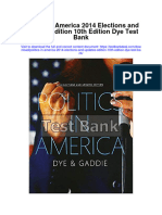 Download Politics In America 2014 Elections And Updates Edition 10Th Edition Dye Test Bank full chapter pdf