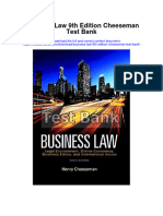 Business Law 9Th Edition Cheeseman Test Bank Full Chapter PDF