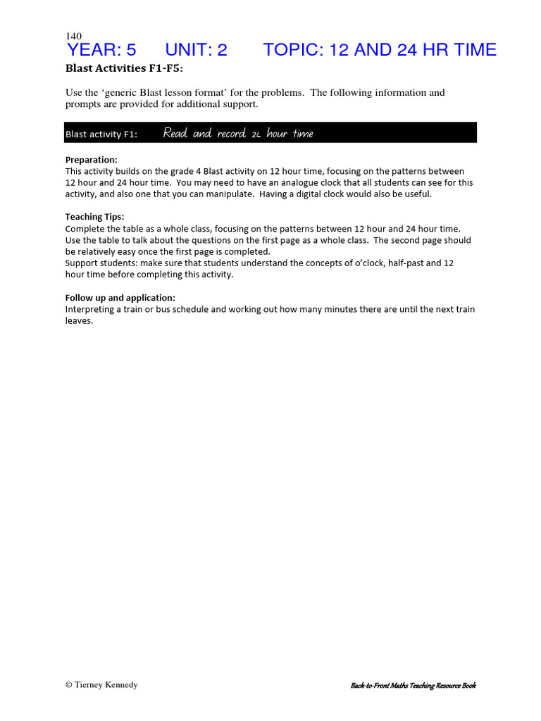 24-Hour Time Teaching Resource | PDF | Computing | Science