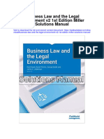 Ebook Business Law and The Legal Environment V2 1St Edition Miller Solutions Manual Full Chapter PDF