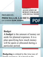 TLE 6 PPT Q3 - Allocation of Budget For Basic and Social Needs