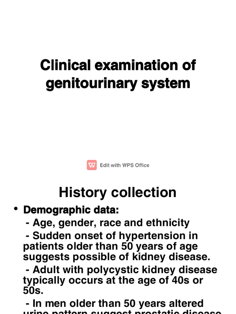 Clinical examination of genitourinary system PDF