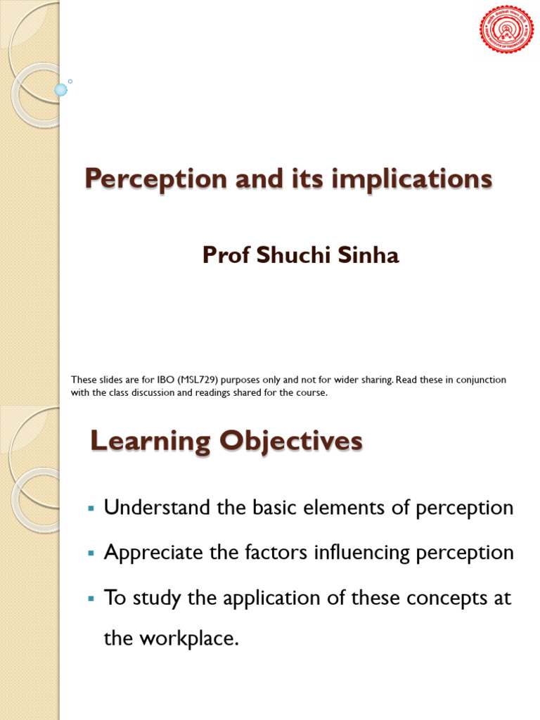 Understanding Perception in the Workplace | PDF