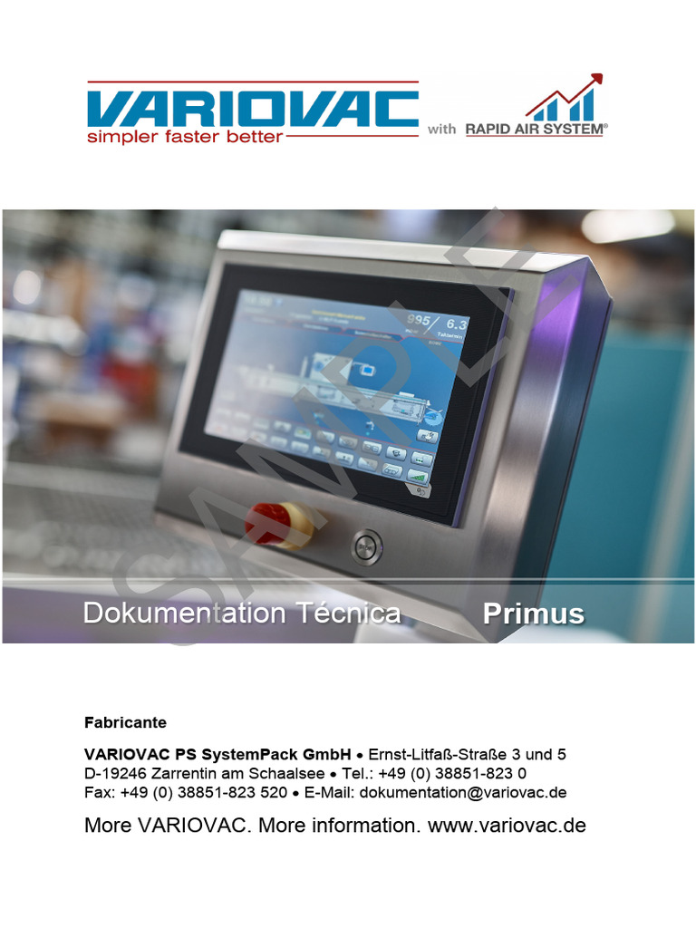 Manual Variovac Primus 660.PW0589 | PDF | Ciencias fisicas | Física ...
