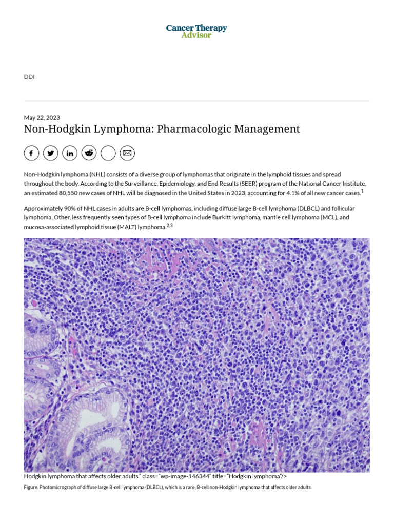 Non-Hodgkin Lymphoma - Pharmacologic Management - Cancer Therapy ...