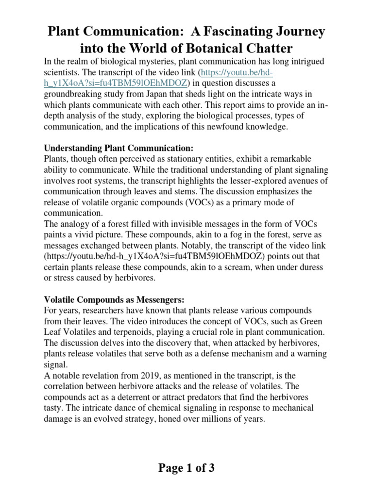 Plant Communication A Fascinating Journey Into The World of Botanical