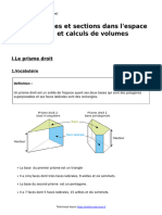 Solides Et Sections Dans L Espace Et Calculs de Volumes Cours de 5eme