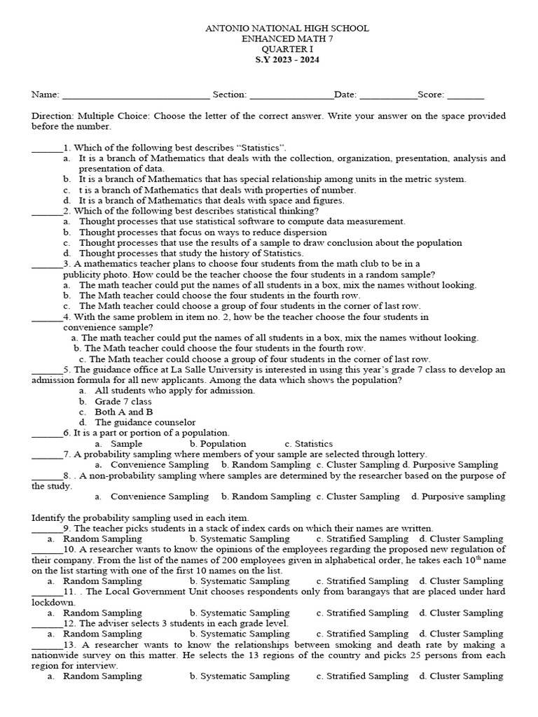 Advanced math q1 pdf
