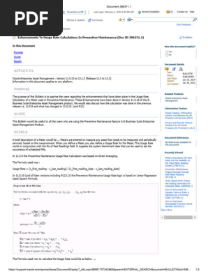 Usage Rate Calculations In Preventive Maintenance