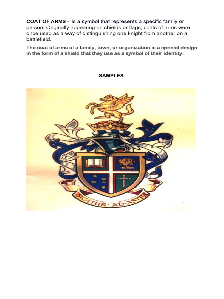 Coat of Arms Definition and Samples PDF