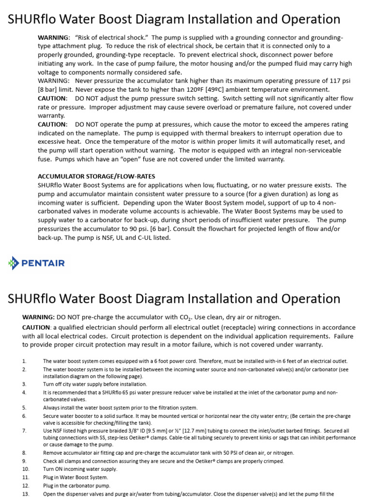 Water Boost Installation and Operation Guide | PDF | Fuse (Electrical