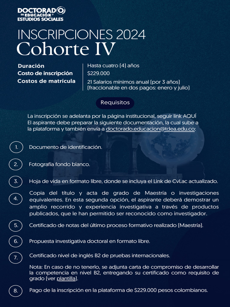 Inscripciones Doctorado en Educación 2024 | PDF | Conocimiento | Doctorado