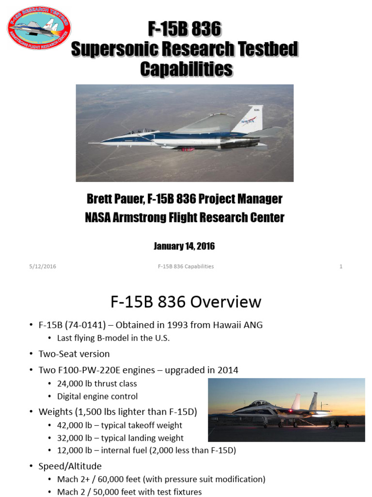 F-15B 836 Supersonic Research Testbed Capabilities | PDF | Mc Donnell ...